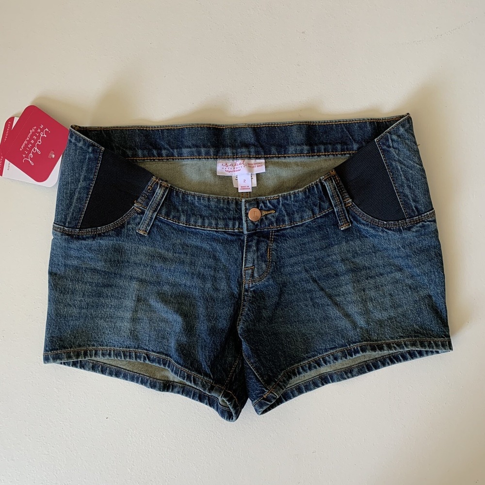 Isabel Maternity Shorts Size 2 Blue Jean Denim Maternity Shorts NWT